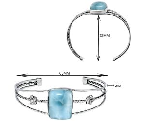 Larimar (Dominican Republic) Cuff Bangle Bracelet EXB01487 B-1012, 18x22 mm