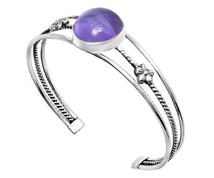 Amethyst Cab Cuff Bangle Bracelet EXB01488 B-1012, 17x17 mm