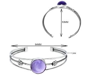 Amethyst Cab Cuff Bangle Bracelet EXB01488 B-1012, 17x17 mm