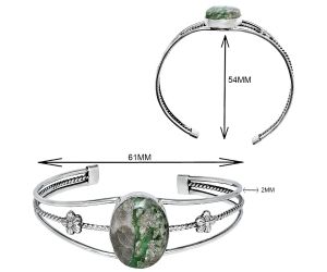 Utah Variscite Cuff Bangle Bracelet EXB01490 B-1012, 16x21 mm