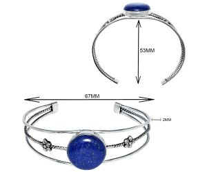 Lapis Lazuli Cuff Bangle Bracelet EXB01492 B-1012, 20x20 mm