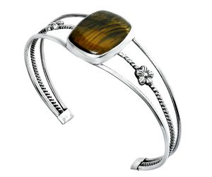 Blue Tiger Eye Cuff Bangle Bracelet EXB01493 B-1012, 18x22 mm