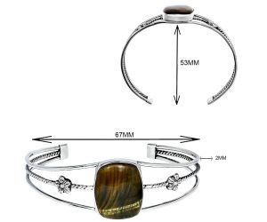 Blue Tiger Eye Cuff Bangle Bracelet EXB01493 B-1012, 18x22 mm