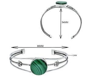 Malachite Eye Cuff Bangle Bracelet EXB01494 B-1012, 18x18 mm