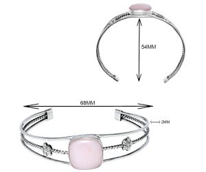 Pink Opal Cuff Bangle Bracelet EXB01497 B-1012, 17x17 mm