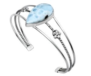 Larimar (Dominican Republic) Cuff Bangle Bracelet EXB01502 B-1012, 16x26 mm