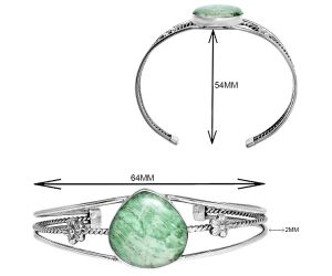 Utah Variscite Cuff Bangle Bracelet EXB01507 B-1012, 20x20 mm