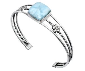 Larimar (Dominican Republic) Cuff Bangle Bracelet EXB01509 B-1012, 15x16 mm