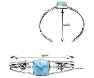 Larimar (Dominican Republic) Cuff Bangle Bracelet EXB01509 B-1012, 15x16 mm