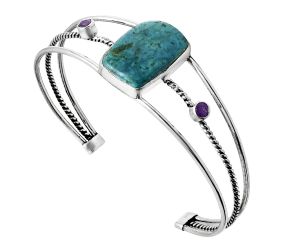 Shattuckite and Amethyst Cuff Bangle Bracelet EXB01516 B-1011, 15x22 mm