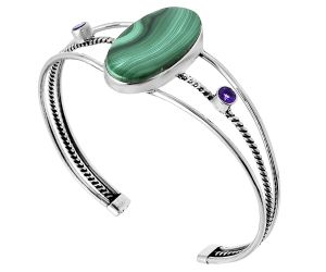 Malachite Eye and Amethyst Cuff Bangle Bracelet EXB01524 B-1011, 16x27 mm