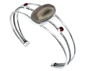 Imperial Jasper and Garnet Cuff Bangle Bracelet EXB01526 B-1011, 16x25 mm