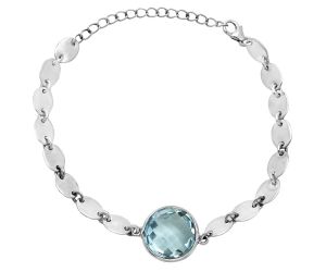 Sky Blue Topaz Checker Bracelet EXB01581 B-1044, 15x15 mm