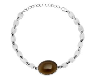 Smoky Quartz Cab Bracelet EXB01583 B-1044, 14x19 mm