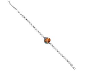 Kingman Orange Dahlia Turquoise Bracelet EXB01607 B-1044, 15x15 mm