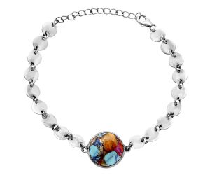 Kingman Orange Dahlia Turquoise Bracelet EXB01616 B-1044, 15x15 mm