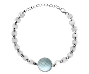 Sky Blue Topaz Checker Bracelet EXB01630 B-1044, 15x15 mm