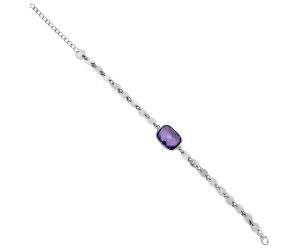 Amethyst Checker Briolette Bracelet EXB01631 B-1044, 12x16 mm