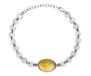 Citrine Checker Bracelet EXB01632 B-1044, 13x18 mm