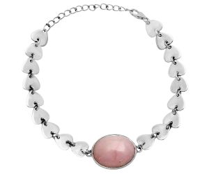 Heart - Pink Opal Bracelet EXB01642 B-1044, 14x18 mm