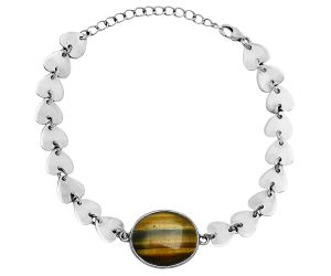 Heart - Tiger Eye Bracelet EXB01643 B-1044, 15x18 mm