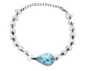 Heart - Larimar (Dominican Republic) Bracelet EXB01659 B-1044, 13x19 mm