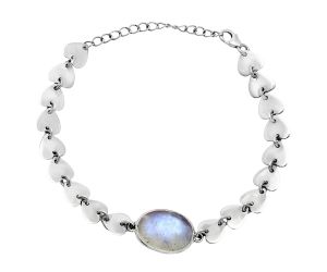 Heart - Rainbow Moonstone Bracelet EXB01664 B-1044, 12x16 mm