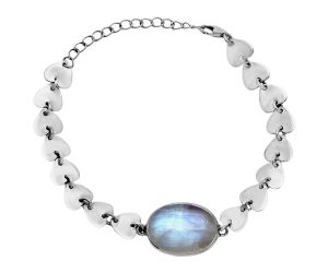 Heart - Rainbow Moonstone Bracelet EXB01665 B-1044, 14x18 mm