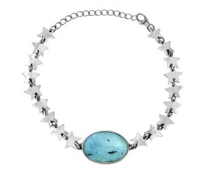 Star - Natural Rare Turquoise Nevada Aztec Mt Bracelet EXB01679 B-1044, 14x20 mm