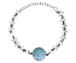 Star - Sky Blue Topaz Checker Bracelet EXB01685 B-1044, 15x15 mm