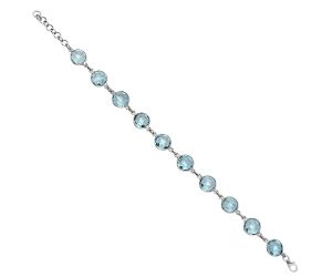 Sky Blue Topaz Checker Briolette Bracelet EXB01690 B-1001, 9x9 mm