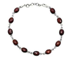 Hessonite Garnet Checker Briolette Bracelet EXB01692 B-1001, 6x8 mm