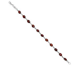 Hessonite Garnet Checker Briolette Bracelet EXB01692 B-1001, 6x8 mm