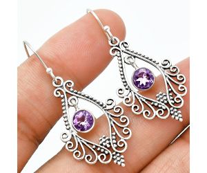 African Amethyst Earrings EXE01078 E-1075, 6x6 mm