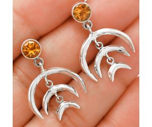 Citrine Earrings EXE01263 E-1249, 6x6 mm