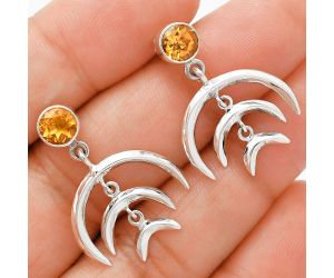 Citrine Earrings EXE01270 E-1249, 6x6 mm