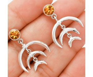 Citrine Earrings EXE01271 E-1249, 6x6 mm