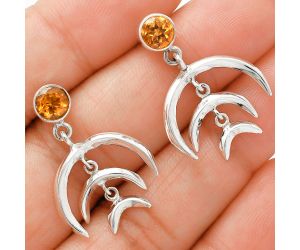 Citrine Earrings EXE01272 E-1249, 6x6 mm