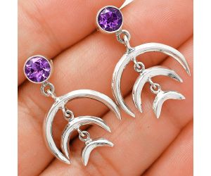 African Amethyst Earrings EXE01280 E-1249, 6x6 mm