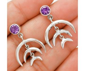 African Amethyst Earrings EXE01281 E-1249, 6x6 mm