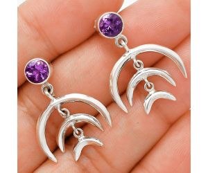 African Amethyst Earrings EXE01282 E-1249, 6x6 mm