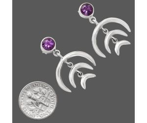 African Amethyst Earrings EXE01282 E-1249, 6x6 mm