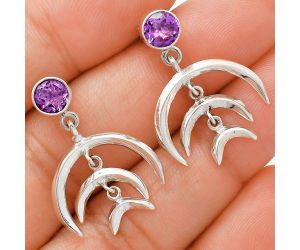 African Amethyst Earrings EXE01283 E-1249, 6x6 mm