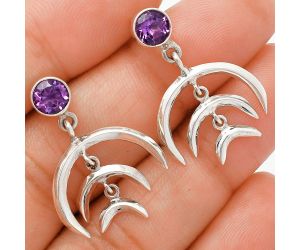 African Amethyst Earrings EXE01284 E-1249, 6x6 mm