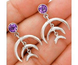 African Amethyst Earrings EXE01285 E-1249, 6x6 mm