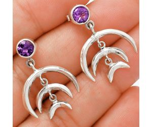 African Amethyst Earrings EXE01286 E-1249, 6x6 mm