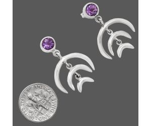 African Amethyst Earrings EXE01286 E-1249, 6x6 mm