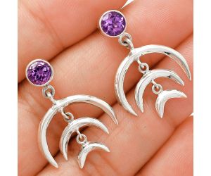 African Amethyst Earrings EXE01287 E-1249, 6x6 mm