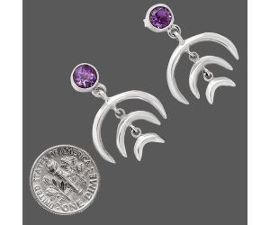 African Amethyst Earrings EXE01288 E-1249, 6x6 mm