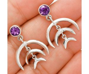 African Amethyst Earrings EXE01289 E-1249, 6x6 mm